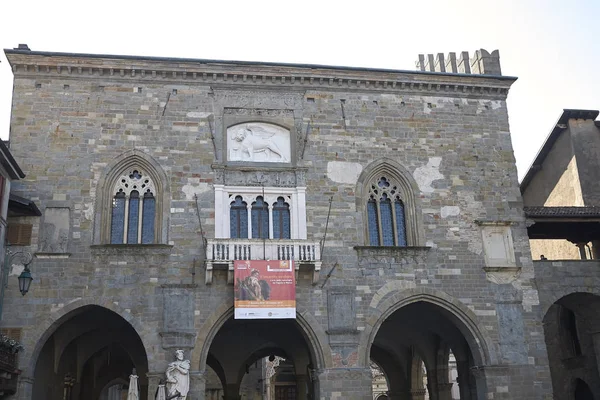 Bergamo Gennaio 2019 Veduta Del Palazzo Della Ragione — Foto Stock