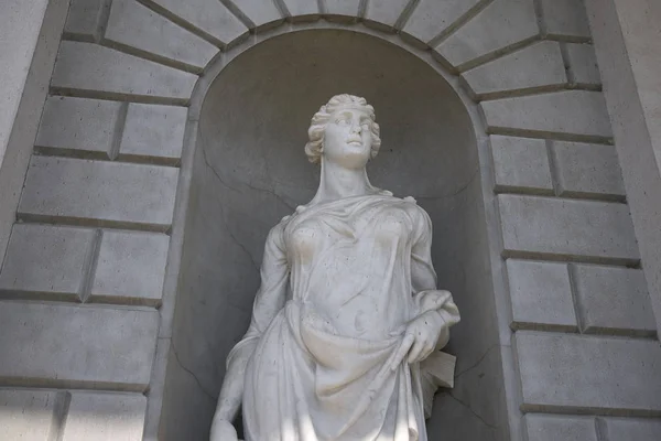Como Itália Abril 2018 Vista Estátua Scientia Templo Alessandro Volta — Fotografia de Stock