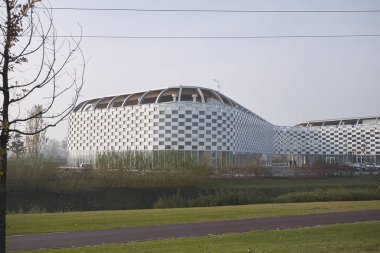 Arese, İtalya - 23 Kasım 2017 : Alfa Romeo deneme yarış binası 