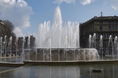 Milan, Italy - February 09, 2017 : 'Fontana di Piazza Castello'
