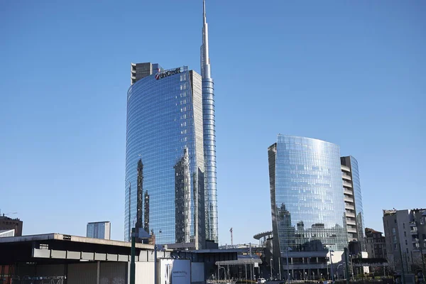 Milano Dicembre 2017 Grattacieli Porta Nuova — Foto Stock