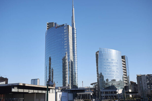Milan, Italy - December 17, 2017 : 'Porta Nuova' skyscrapers