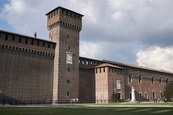 Milano Febbraio 2017 Veduta Del Castello Sforzesco — Foto Stock