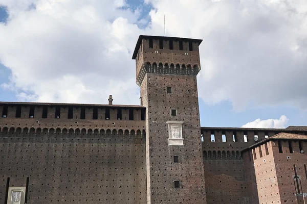 Milão Itália Fevereiro 2017 Vista Castello Sforzesco — Fotografia de Stock