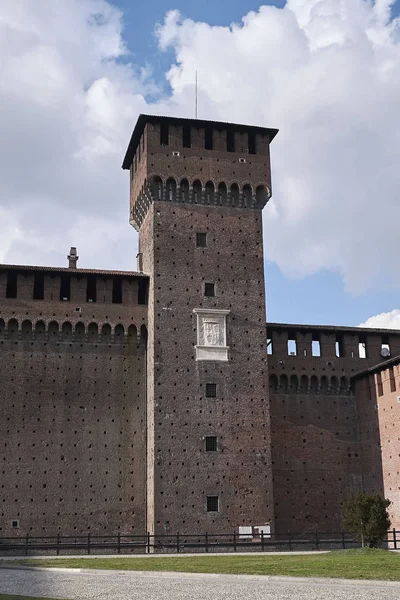 Milano Febbraio 2017 Veduta Del Castello Sforzesco — Foto Stock