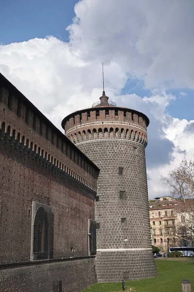 Milão Itália Fevereiro 2017 Vista Castello Sforzesco — Fotografia de Stock