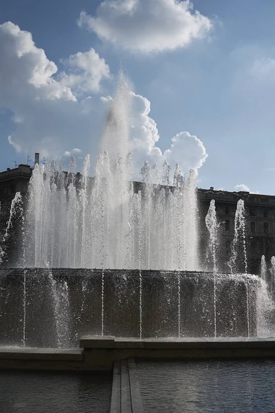 Milan Italie Février 2017 Fontana Piazza Castello — Photo