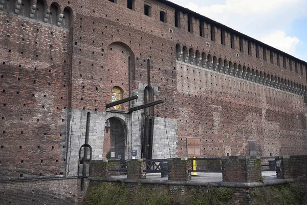 Milão Itália Fevereiro 2017 Vista Castello Sforzesco — Fotografia de Stock