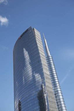 Milano, İtalya - 09 Mart 2018: Porta Nuova gökdelenlerinin görünümü