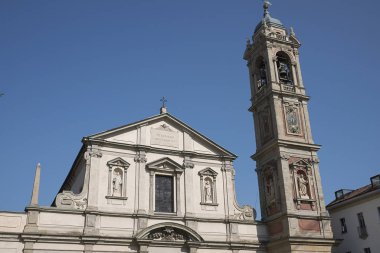 Milano, İtalya - 20 Nisan 2018: Santo Stefano Maggiore Basilica, Milano'da