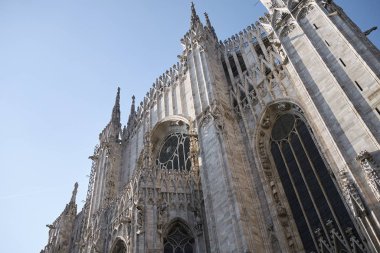 Milano, İtalya - 20 Nisan 2018: Milano Katedrali manzarası