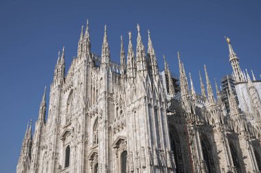 Milano, İtalya - 20 Nisan 2018: Milano Katedrali manzarası