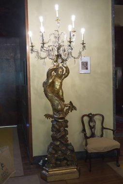 Milano, İtalya - 26 Eylül 2018 : Villa Necchi Campiglio iç mekan manzarası