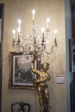 Milano, İtalya - 26 Eylül 2018 : Villa Necchi Campiglio iç mekan manzarası