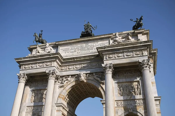 Milão Itália Abril 2018 Vista Arco Della Pace — Fotografia de Stock