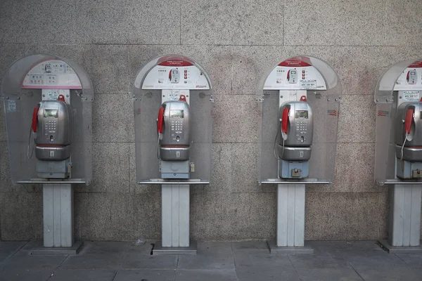 Mailand Italien April 2018 Öffentliches Telefon — Stockfoto