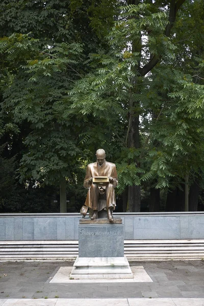 Milão Itália Junho 2018 Estátua Indro Montanelli — Fotografia de Stock