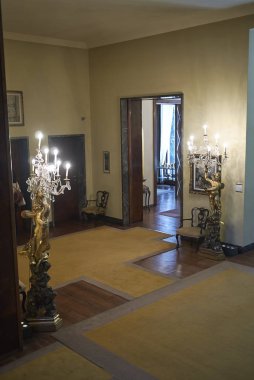 Milano, İtalya - 26 Eylül 2018 : Villa Necchi Campiglio birinci kat görünümü