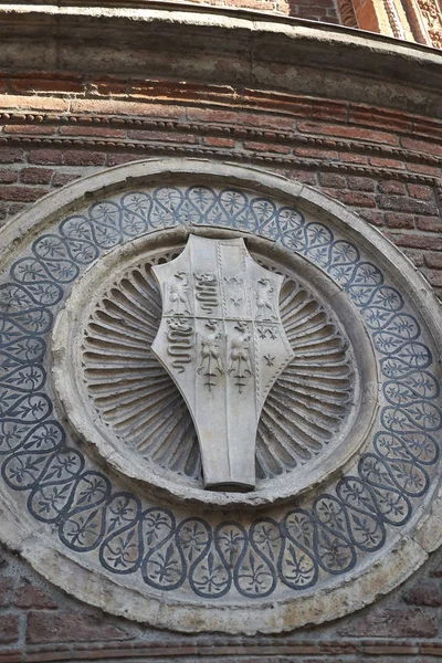 Milán Italia Febrero 2019 Detalle Pared Iglesia Santa Maria Delle — Foto de Stock