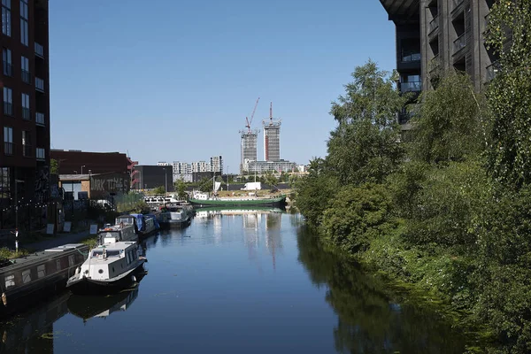 London Storbritannien Juni 2018 Utsikt Över Floden Lee Hackney Wick — Stockfoto