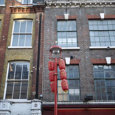 Londra, İngiltere - 26 Haziran 2018 : Chinatown'da Çin lambası