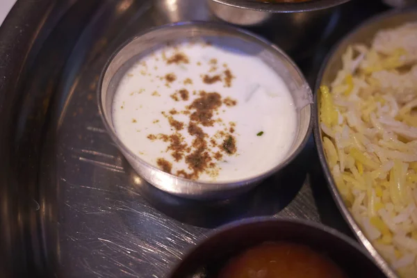 Indiase Komkommer Raita Yoghurt Saus — Stockfoto
