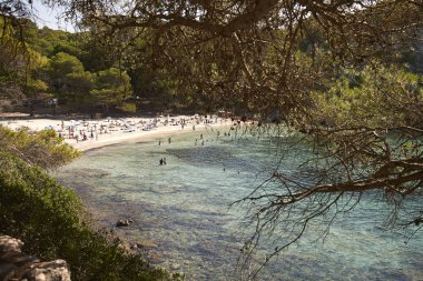 Minorca, Balear Adaları, İspanya - 05 Eylül 2013 : Cala Macarella'nın Görünümü, Minorca