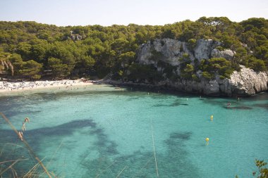 Minorca, Balear Adaları, İspanya - 05 Eylül 2013 : Cala Macarella'nın Görünümü, Minorca