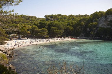 Minorca, Balear Adaları, İspanya - 05 Eylül 2013 : Cala Macarella'nın Görünümü, Minorca
