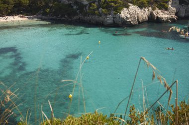 Minorca, Balear Adaları, İspanya - 05 Eylül 2013 : Cala Macarella'nın Görünümü, Minorca