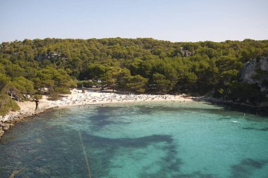 Minorca, Balear Adaları, İspanya - 05 Eylül 2013 : Cala Macarella'nın Görünümü, Minorca