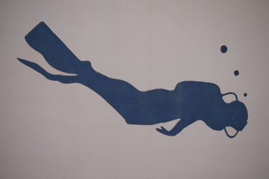 Minorca, Balear Adaları, İspanya - 02 Eylül 2013 : Tüplü dalış grafitisi