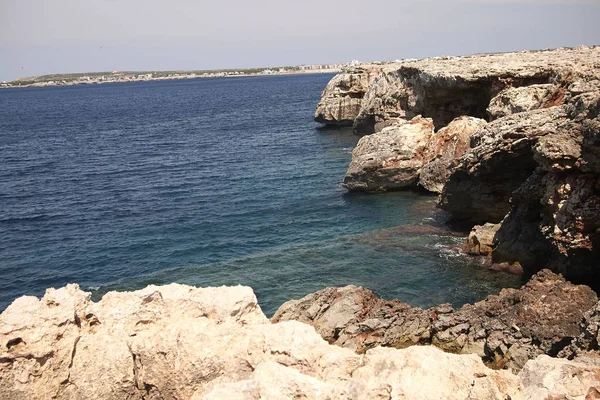 Menorca Islas Baleares España Septiembre 2013 Rocas Cerca Cala Blanca — Foto de Stock