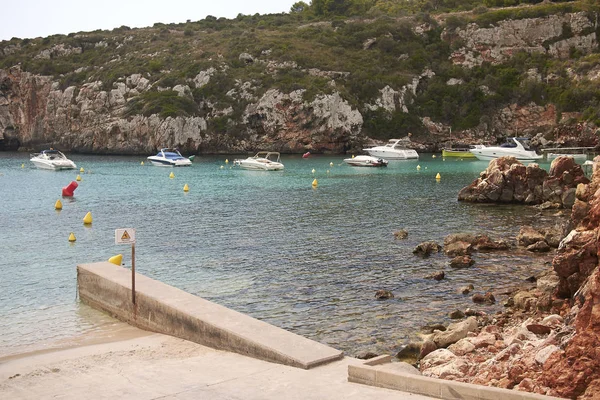 Menorca Islas Baleares España Septiembre 2013 Vista Bahía Cala Canuttels — Foto de Stock