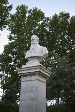 Naples, Italy - July 23, 2018 : Giovanni Bovio statue at Villa Comunale