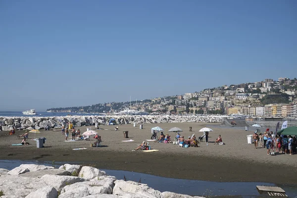 Napoli Luglio 2018 Veduta Della Spiaggia Mergellina — Foto Stock