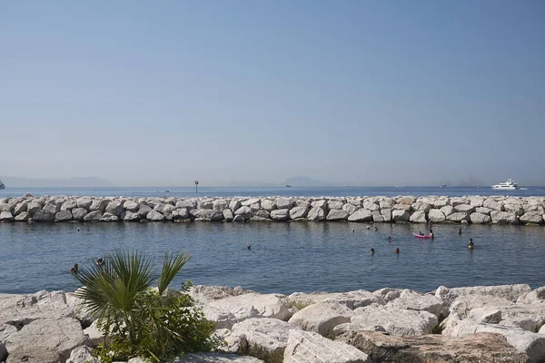 Nápoles Italia Julio 2018 Vista Playa Mergellina — Foto de Stock