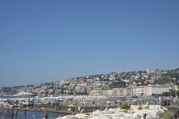 Napoli Luglio 2018 Veduta Della Spiaggia Mergellina — Foto Stock