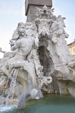 Roma, İtalya - 27 Haziran 2017 : Dört Nehir Çeşmesi