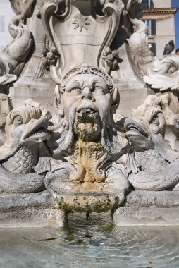 Roma, İtalya - 05 Şubat 2019 : Panteon Çeşmesi Manzarası