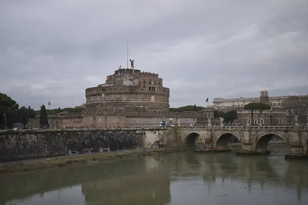 Roma Italia Febrero 2019 Vista Del Mausoleo Adriano —  Fotos de Stock