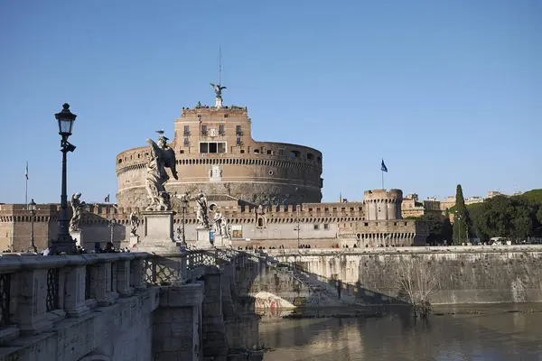 Roma Itália Fevereiro 2019 Vista Mausoléu Adriano — Fotografia de Stock