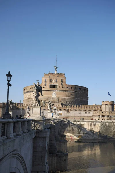 Roma Itália Fevereiro 2019 Vista Mausoléu Adriano — Fotografia de Stock