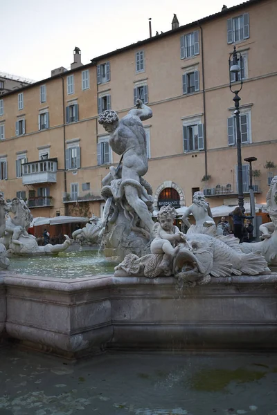 Roma Itália Fevereiro 2019 Vista Fontana Del Moro — Fotografia de Stock