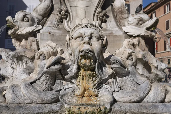 Рим Италия Февраля 2019 Вид Фонтан Пантеона — стоковое фото