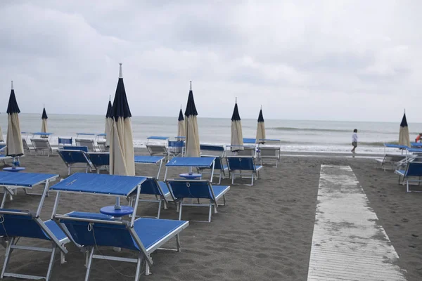 Milano Marittima Italien Juli 2019 Blick Auf Den Strand Von — Stockfoto
