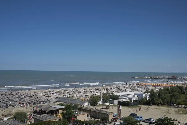 Milano Marittima Italien Juli 2017 Blick Auf Den Strand Von — Stockfoto