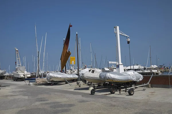 Milano Marittima Italia Julio 2017 Barcos — Foto de Stock