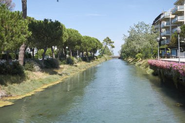 Milano Marittima, İtalya - 30 Temmuz 2017: Canalino nehri
