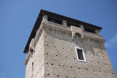 Cervia, İtalya - 04 Ağustos 2018 : Torre San Michele Manzarası (San Michele Kulesi)